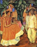 Diego Rivera The Dancing from Tehuantepec oil